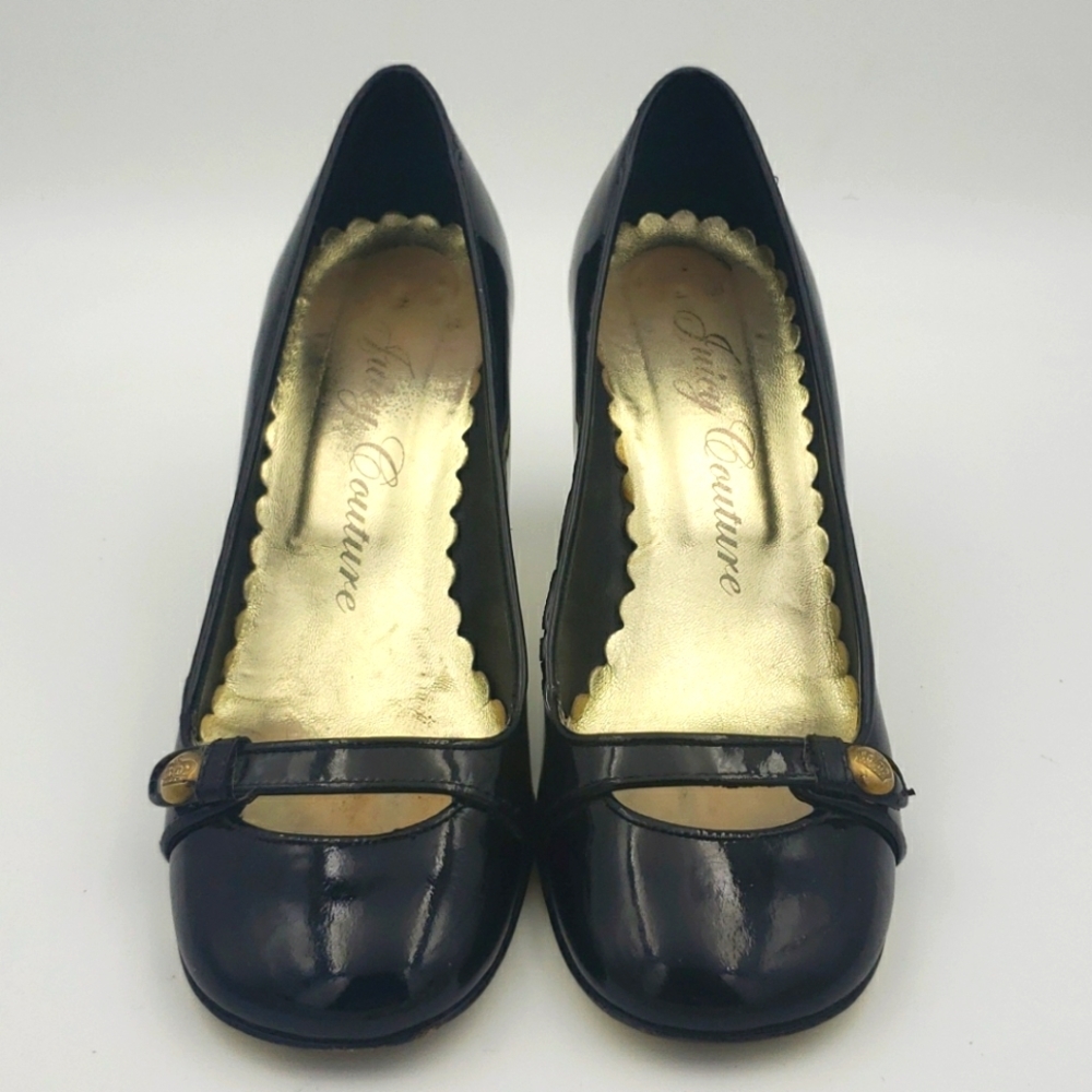 JUICY COUTURE Black Patent Heels Pumps Shoes